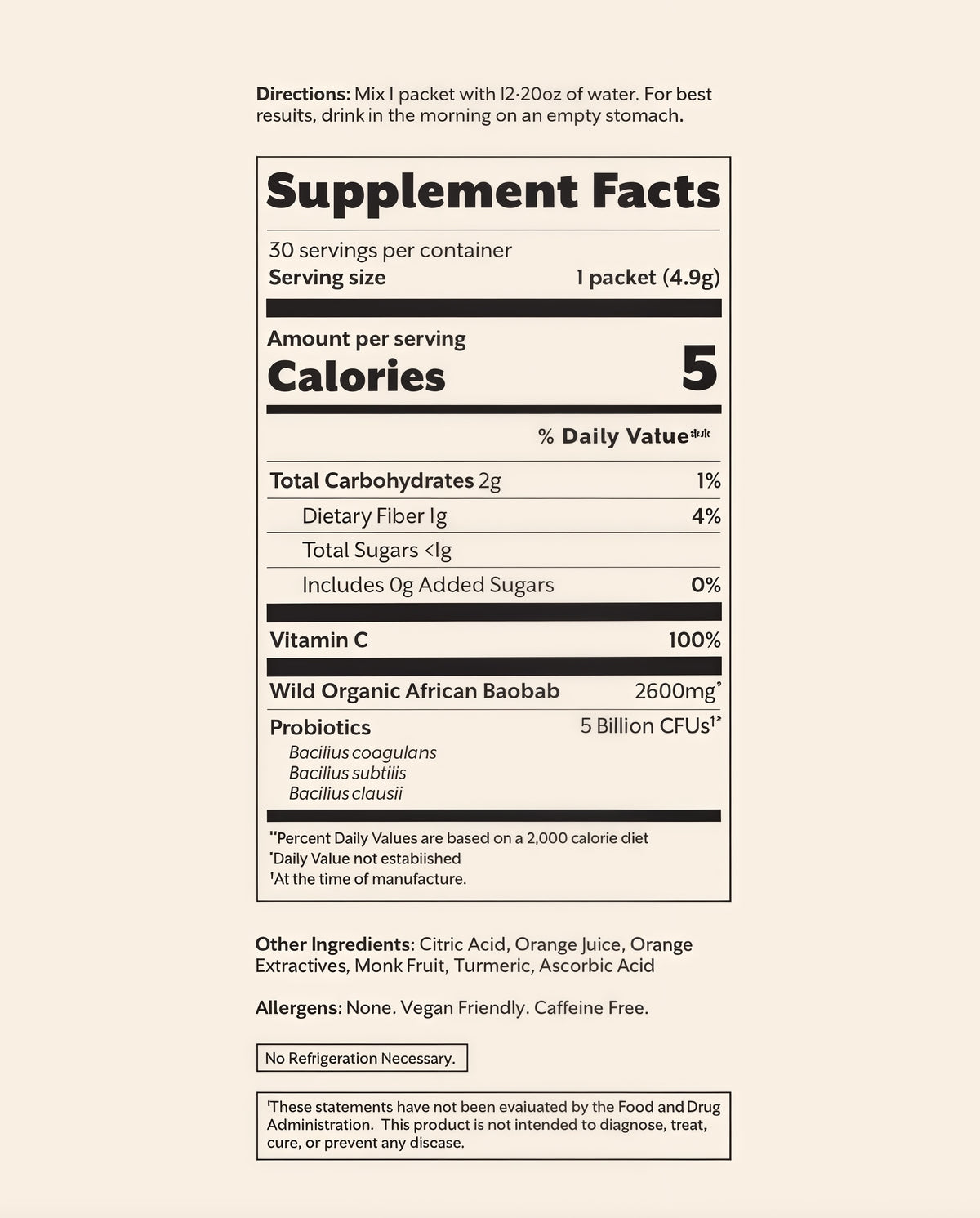 Debloat: Prebiotic + Probiotic,30 Single Sticks